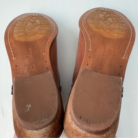 Sam Edelman Palmer cognac leather booties size 8 women’s stacked heel slip on - Picture 7 of 13